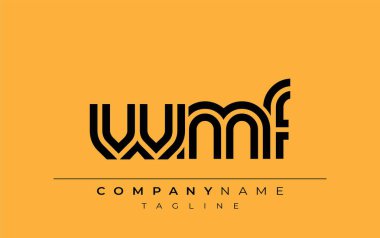 WMF Yaratıcı Eşsiz Modern Harf Logosu Tasarımı. Benzersiz bir harf dizaynına sahip stilize logo, soyut minimalist estetik ve modern cazibe sunar.