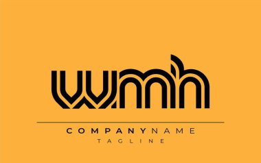 WMH Yaratıcı Eşsiz Modern Harf Logosu Tasarımı. Benzersiz bir harf dizaynına sahip stilize logo, soyut minimalist estetik ve modern cazibe sunar.