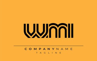 WMI Yaratıcı Eşsiz Modern Harf Logosu Tasarımı. Benzersiz bir harf dizaynına sahip stilize logo, soyut minimalist estetik ve modern cazibe sunar.