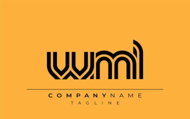 WML Yaratıcı Eşsiz Modern Harf Logosu Tasarımı. Benzersiz bir harf dizaynına sahip stilize logo, soyut minimalist estetik ve modern cazibe sunar.