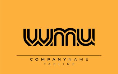 WMU Yaratıcı Eşsiz Modern Harf Logosu Tasarımı. Benzersiz bir harf dizaynına sahip stilize logo, soyut minimalist estetik ve modern cazibe sunar.
