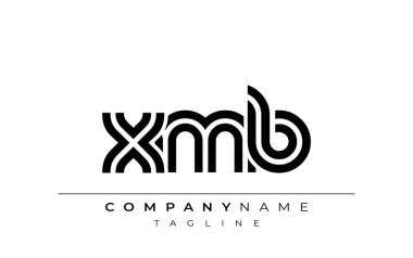 XMB Yaratıcı Eşsiz Modern Harf Logosu Tasarımı. Benzersiz bir harf dizaynına sahip stilize logo, soyut minimalist estetik ve modern cazibe sunar.