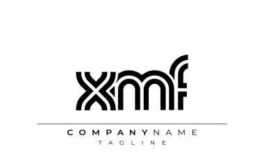 XMF Yaratıcı Eşsiz Modern Harf Logosu Tasarımı. Benzersiz bir harf dizaynına sahip stilize logo, soyut minimalist estetik ve modern cazibe sunar.