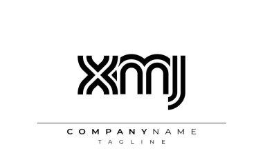 XMJ Yaratıcı Eşsiz Modern Harf Logosu Tasarımı. Benzersiz bir harf dizaynına sahip stilize logo, soyut minimalist estetik ve modern cazibe sunar.