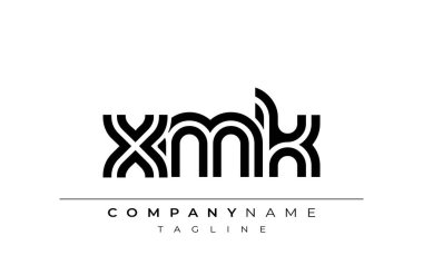 XMK Yaratıcı Eşsiz Modern Harf Logosu Tasarımı. Benzersiz bir harf dizaynına sahip stilize logo, soyut minimalist estetik ve modern cazibe sunar.