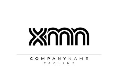XMN Yaratıcı Eşsiz Modern Harf Logosu Tasarımı. Benzersiz bir harf dizaynına sahip stilize logo, soyut minimalist estetik ve modern cazibe sunar.
