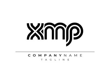 XMP Yaratıcı Eşsiz Modern Harf Logosu Tasarımı. Benzersiz bir harf dizaynına sahip stilize logo, soyut minimalist estetik ve modern cazibe sunar.