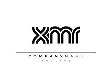 XMR Yaratıcı Eşsiz Modern Harf Logosu Tasarımı. Benzersiz bir harf dizaynına sahip stilize logo, soyut minimalist estetik ve modern cazibe sunar.