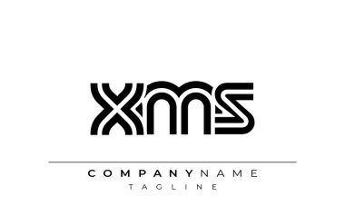 XMS Yaratıcı Eşsiz Modern Harf Logosu Tasarımı. Benzersiz bir harf dizaynına sahip stilize logo, soyut minimalist estetik ve modern cazibe sunar.