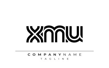 XMU Yaratıcı Eşsiz Modern Harf Logosu Tasarımı. Benzersiz bir harf dizaynına sahip stilize logo, soyut minimalist estetik ve modern cazibe sunar.