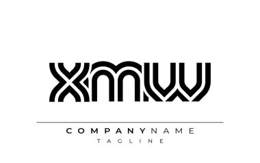 XMW Yaratıcı Eşsiz Modern Harf Logosu Tasarımı. Benzersiz bir harf dizaynına sahip stilize logo, soyut minimalist estetik ve modern cazibe sunar.
