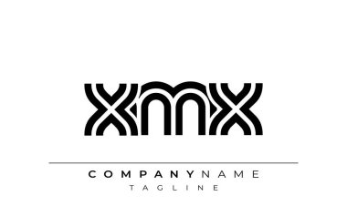 XMX Yaratıcı Eşsiz Modern Harf Logosu Tasarımı. Benzersiz bir harf dizaynına sahip stilize logo, soyut minimalist estetik ve modern cazibe sunar.