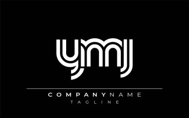 YMJ Yaratıcı Eşsiz Modern Harf Logosu Tasarımı. Benzersiz bir harf dizaynına sahip stilize logo, soyut minimalist estetik ve modern cazibe sunar.
