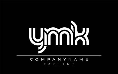 YMK Yaratıcı Eşsiz Modern Harf Logosu Tasarımı. Benzersiz bir harf dizaynına sahip stilize logo, soyut minimalist estetik ve modern cazibe sunar.