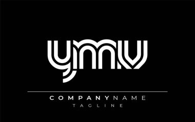 YMV Yaratıcı Eşsiz Modern Harf Logosu Tasarımı. Benzersiz bir harf dizaynına sahip stilize logo, soyut minimalist estetik ve modern cazibe sunar.