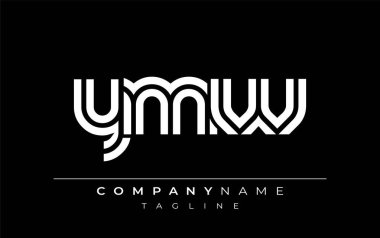 YMW Yaratıcı Eşsiz Modern Harf Logosu Tasarımı. Benzersiz bir harf dizaynına sahip stilize logo, soyut minimalist estetik ve modern cazibe sunar.