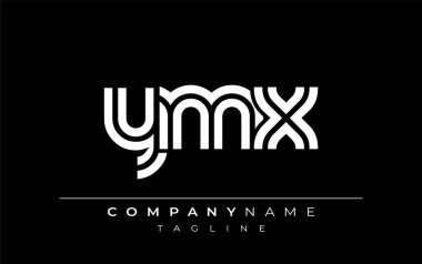 YMX Yaratıcı Eşsiz Modern Harf Logosu Tasarımı. Benzersiz bir harf dizaynına sahip stilize logo, soyut minimalist estetik ve modern cazibe sunar.