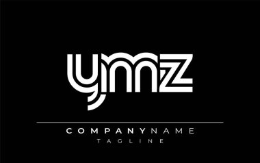 YMZ Yaratıcı Eşsiz Modern Harf Logosu Tasarımı. Benzersiz bir harf dizaynına sahip stilize logo, soyut minimalist estetik ve modern cazibe sunar.