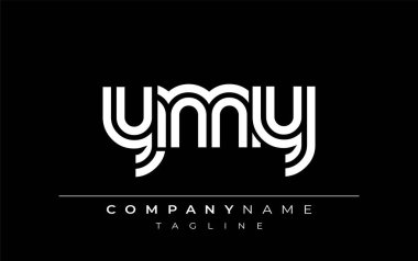 YMY Yaratıcı Eşsiz Modern Harf Logosu Tasarımı. Benzersiz bir harf dizaynına sahip stilize logo, soyut minimalist estetik ve modern cazibe sunar.