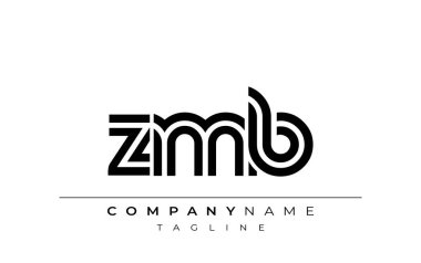 ZMB Yaratıcı Eşsiz Modern Harf Logosu Tasarımı. Benzersiz bir harf dizaynına sahip stilize logo, soyut minimalist estetik ve modern cazibe sunar.