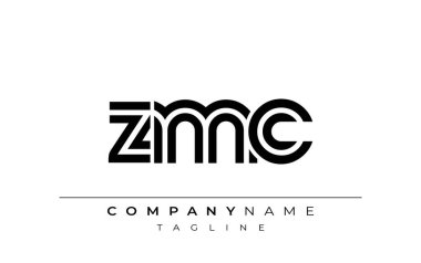 ZMC Yaratıcı Eşsiz Modern Harf Logosu Tasarımı. Benzersiz bir harf dizaynına sahip stilize logo, soyut minimalist estetik ve modern cazibe sunar.
