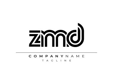ZMD Yaratıcı Eşsiz Modern Harf Logosu Tasarımı. Benzersiz bir harf dizaynına sahip stilize logo, soyut minimalist estetik ve modern cazibe sunar.