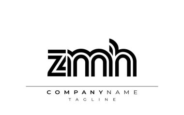 ZMH Yaratıcı Eşsiz Modern Harf Logosu Tasarımı. Benzersiz bir harf dizaynına sahip stilize logo, soyut minimalist estetik ve modern cazibe sunar.