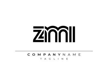 ZMI Yaratıcı Eşsiz Modern Harf Logosu Tasarımı. Benzersiz bir harf dizaynına sahip stilize logo, soyut minimalist estetik ve modern cazibe sunar.