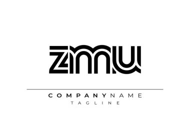 ZMU Yaratıcı Eşsiz Modern Harf Logosu Tasarımı. Benzersiz bir harf dizaynına sahip stilize logo, soyut minimalist estetik ve modern cazibe sunar.