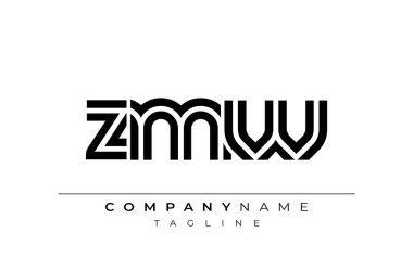 ZMW Yaratıcı Eşsiz Modern Harf Logosu Tasarımı. Benzersiz bir harf dizaynına sahip stilize logo, soyut minimalist estetik ve modern cazibe sunar.