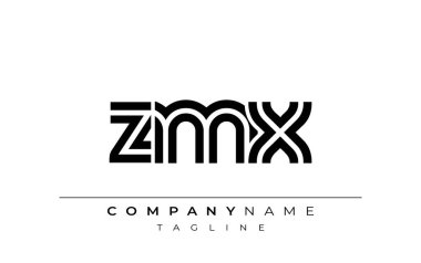ZMX Yaratıcı Eşsiz Modern Harf Logosu Tasarımı. Benzersiz bir harf dizaynına sahip stilize logo, soyut minimalist estetik ve modern cazibe sunar.