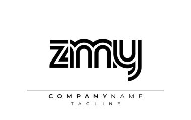 ZMY Yaratıcı Eşsiz Modern Harf Logosu Tasarımı. Benzersiz bir harf dizaynına sahip stilize logo, soyut minimalist estetik ve modern cazibe sunar.