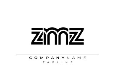 ZMZ Yaratıcı Eşsiz Modern Harf Logosu Tasarımı. Benzersiz bir harf dizaynına sahip stilize logo, soyut minimalist estetik ve modern cazibe sunar.