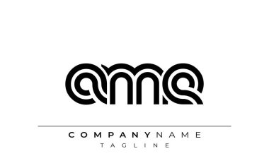 AME Yaratıcı Eşsiz Modern Harf Logosu Tasarımı. Benzersiz bir harf dizaynına sahip stilize logo, soyut minimalist estetik ve modern cazibe sunar.
