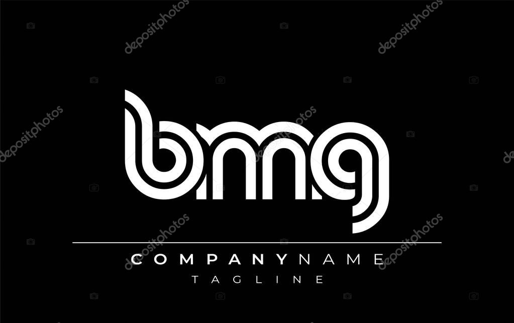 BMG Creative Unique Modern Letter Logo Design. Stylized logo featuring a unique letter design, presenting abstract minimalist aesthetics and modern appeal.