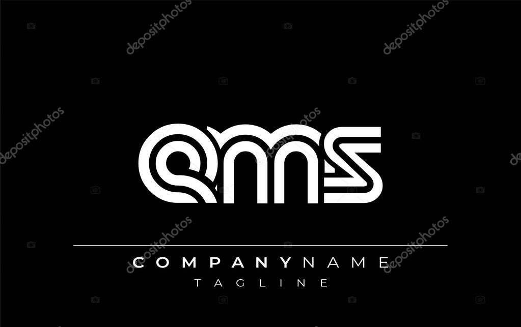 EMS Creative Unique Modern Letter Logo Design. Stylized logo featuring a unique letter design, presenting abstract minimalist aesthetics and modern appeal.