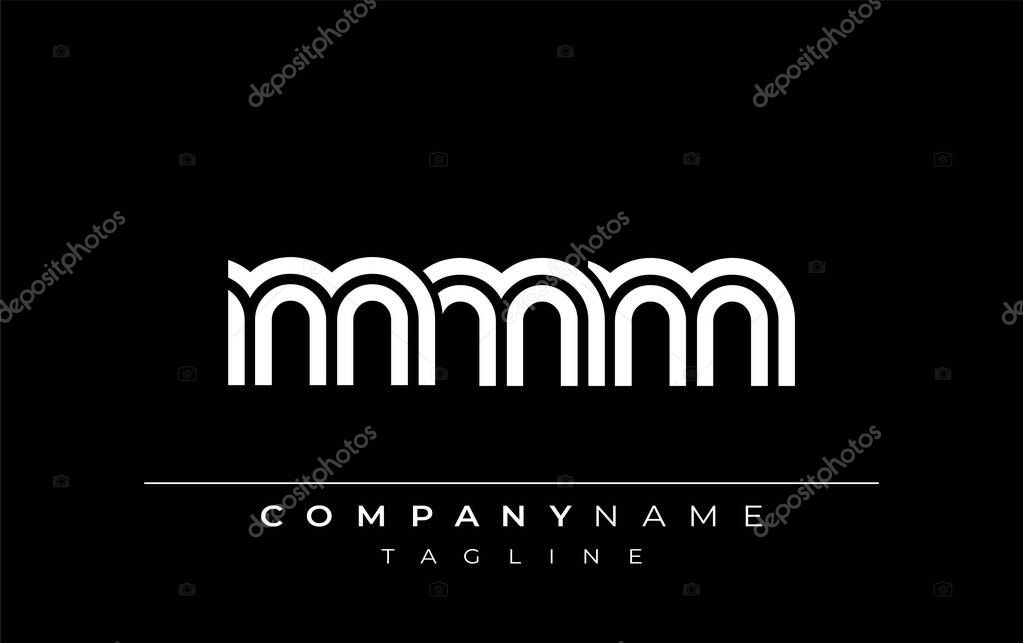 MMM Creative Unique Modern Letter Logo Design. Stylized logo featuring a unique letter design, presenting abstract minimalist aesthetics and modern appeal.