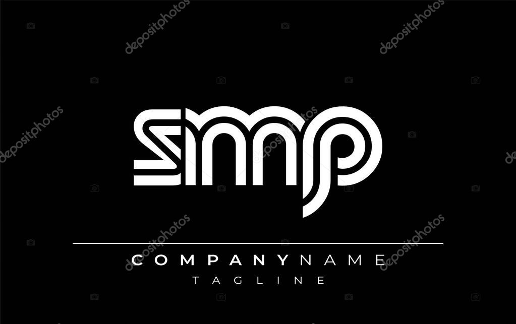 SMP Creative Unique Modern Letter Logo Design. Stylized logo featuring a unique letter design, presenting abstract minimalist aesthetics and modern appeal.