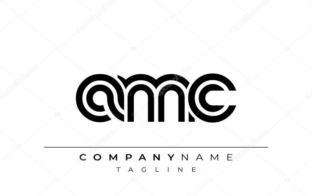 AMC Creative Unique Modern Letter Logo Design. Stylized logo featuring a unique letter design, presenting abstract minimalist aesthetics and modern appeal.