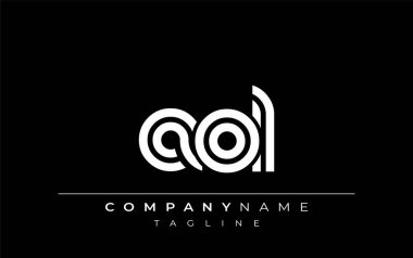 AOL Yaratıcı Eşsiz Modern Harf Logosu Tasarımı. Benzersiz bir harf dizaynına sahip stilize logo, soyut minimalist estetik ve modern cazibe sunar.