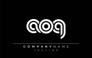 AOQ Yaratıcı Eşsiz Modern Harf Logosu Tasarımı. Benzersiz bir harf dizaynına sahip stilize logo, soyut minimalist estetik ve modern cazibe sunar.