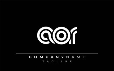 AOR Yaratıcı Eşsiz Modern Harf Logosu Tasarımı. Benzersiz bir harf dizaynına sahip stilize logo, soyut minimalist estetik ve modern cazibe sunar.