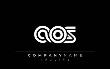 AOS Yaratıcı Eşsiz Modern Harf Logosu Tasarımı. Benzersiz bir harf dizaynına sahip stilize logo, soyut minimalist estetik ve modern cazibe sunar.