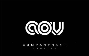 AOV Yaratıcı Eşsiz Modern Harf Logosu Tasarımı. Benzersiz bir harf dizaynına sahip stilize logo, soyut minimalist estetik ve modern cazibe sunar.