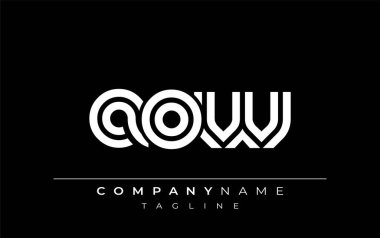 AOW Yaratıcı Eşsiz Modern Harf Logosu Tasarımı. Benzersiz bir harf dizaynına sahip stilize logo, soyut minimalist estetik ve modern cazibe sunar.