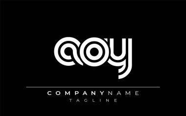 AOY Yaratıcı Eşsiz Modern Harf Logosu Tasarımı. Benzersiz bir harf dizaynına sahip stilize logo, soyut minimalist estetik ve modern cazibe sunar.