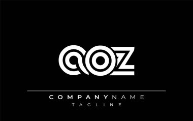 AOZ Yaratıcı Eşsiz Modern Harf Logosu Tasarımı. Benzersiz bir harf dizaynına sahip stilize logo, soyut minimalist estetik ve modern cazibe sunar.