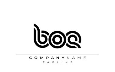 BOE Yaratıcı Eşsiz Modern Harf Logosu Tasarımı. Benzersiz bir harf dizaynına sahip stilize logo, soyut minimalist estetik ve modern cazibe sunar.