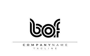 BOF Yaratıcı Eşsiz Modern Harf Logosu Tasarımı. Benzersiz bir harf dizaynına sahip stilize logo, soyut minimalist estetik ve modern cazibe sunar.