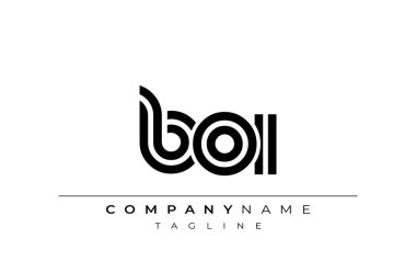 BOI Yaratıcı Eşsiz Modern Harf Logosu Tasarımı. Benzersiz bir harf dizaynına sahip stilize logo, soyut minimalist estetik ve modern cazibe sunar.